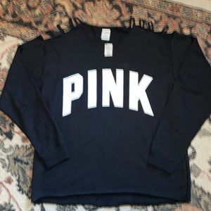 Victoria’s Secret PINK Cold Shoulder Cut-Out Sweatshirt.  NEW WITH TAGS